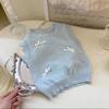 Girls Summer Knit Vest Sweet Bowknot Sleeveless Top Baby Fashionable Versatile Tank Waistcoat Clothing