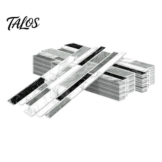 Waterproof Tile Stickers for Balcony Marble Look Wall Tiles, Self-Adhesive PVC Backsplash Tiles Kitchen Oil-proof Peel And Stick Bathroom Easy to Cut