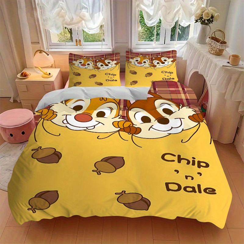 3pcs Set Chip & Dale1pc of Quilt Cover+2pcs of Pillowcase, No Core, Print Bedding, All Seasons Bedroom Setting026