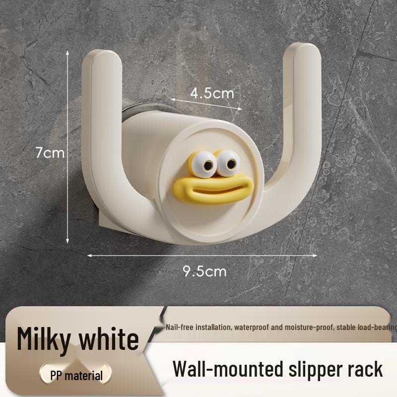 Wall-Mounted Slipper Rack, Nail-Free Adhesive Hanger for Shoe Storage & Draining