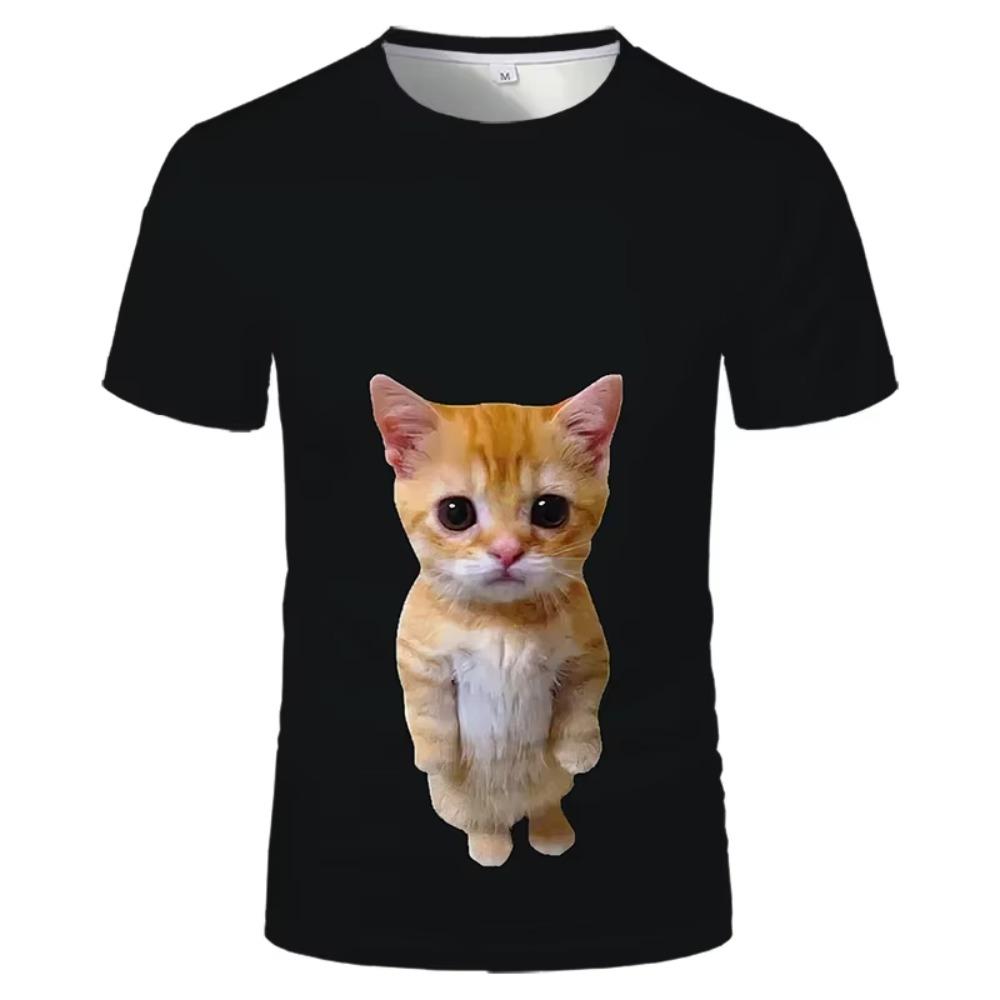 2024 Trendy New Cat Graphic T-Shirt Summer Fashion Casual T-Shirts For Man Comfortable And Breathable Short Sleeve Funny T Shirt
