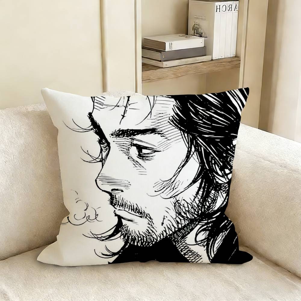 Miyamoto V-Vagabond Musashi Pillow Case Living Room Sofa Cushion Cover Suitable For Home Bedroom Room Decoration