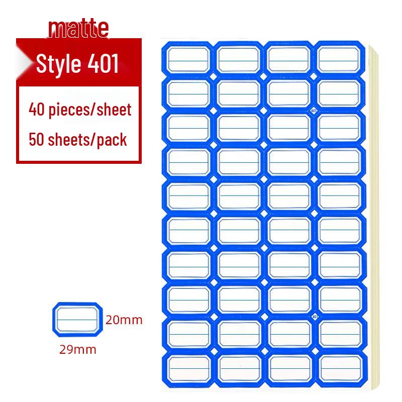 Self-Adhesive Label Paper - 68 Sheets for Handwritten Name and Classification Stickers