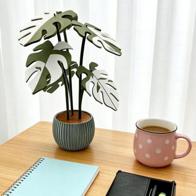 1 Set 3D Printed Monstera Leaf Coaster Heat-Resistant Tropical Leaves Trivet Anti-scald Mat Kitchen Countertop Coffee Cup Holder Dining Table