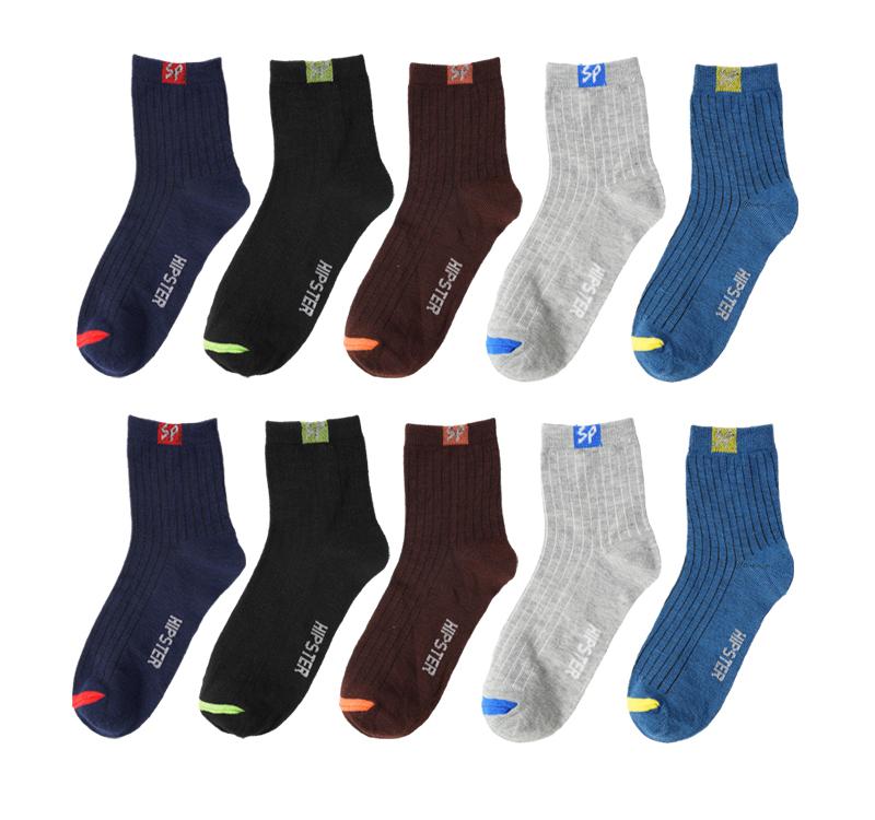 

Большие размеры 36-46 мужские спортивные повседневные носки средней длины впитывающие пот дышащие повседневные тонкие хлопковые носки 10 PAIRS зелёный