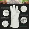 Welding Beast Welding Gloves - Extended Length, Full Leather. Durable Cowhide, High-temperature Resistant