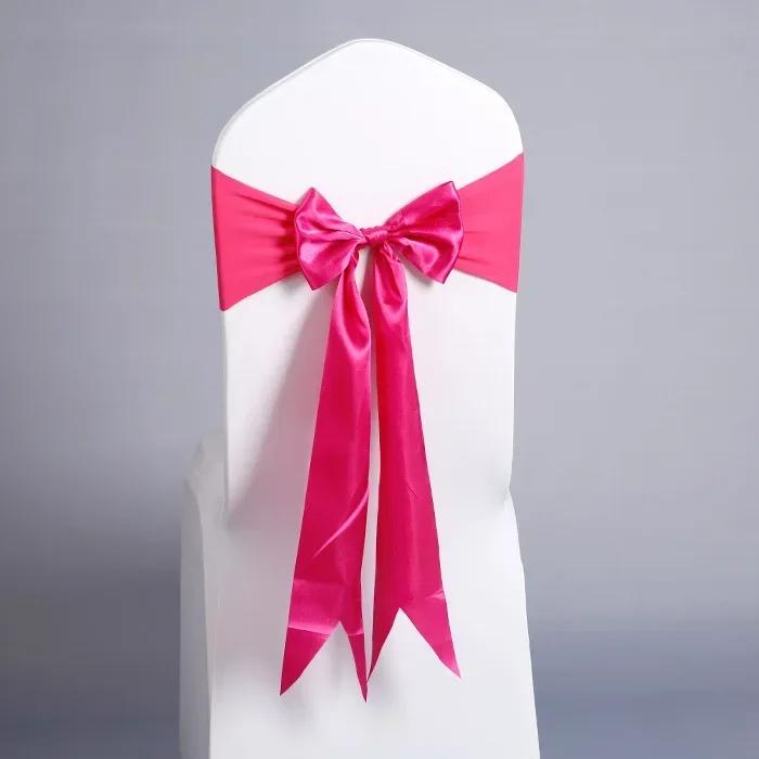 Wedding Decoration Satin Chair Sash Colour Design Bow Tie Birthday Party Festival Hotel Show Shiny Look Luxury Dining Room