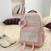 Cartoon Student Schoolbag Color Contrast Large Capacity Backpack with Coin Purse