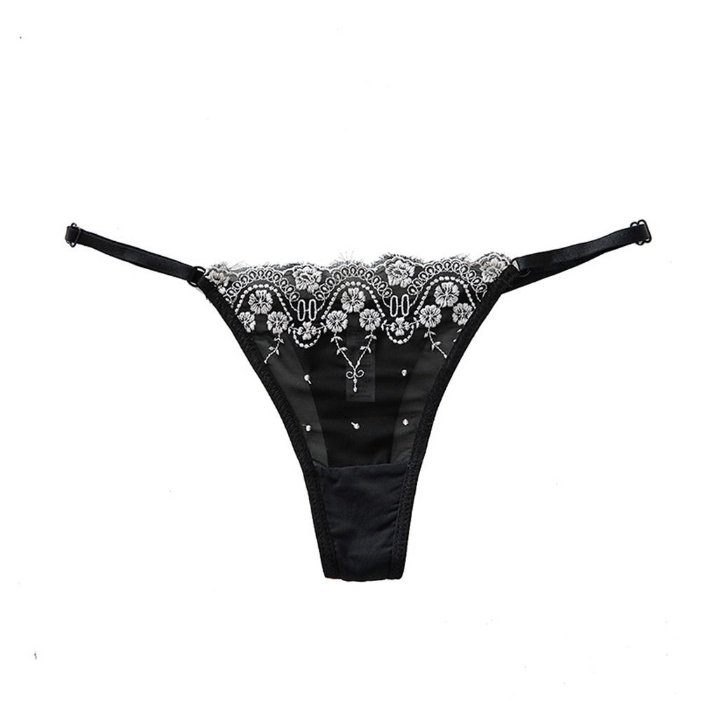 Thong Underwear Embroidery Flower Briefs Female Lingerie Women Thong Low Waist Panties Lace Panties