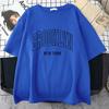 Brooklyn York Blue Design WoTshirt Street Hip Hop T Shirt Sport Soft Cotton Clothing Plus Size Loose T Shirt Clothing