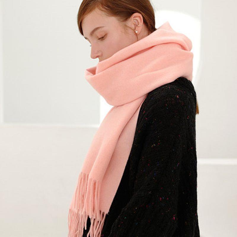 Women's Faux Cashmere Warm Scarf - Autumn/Winter Solid Color Korean Style Shawl