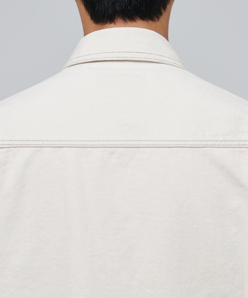 Musinsa Standard Contrast Stitch Relaxed Denim Trucker Jacket [Cream]