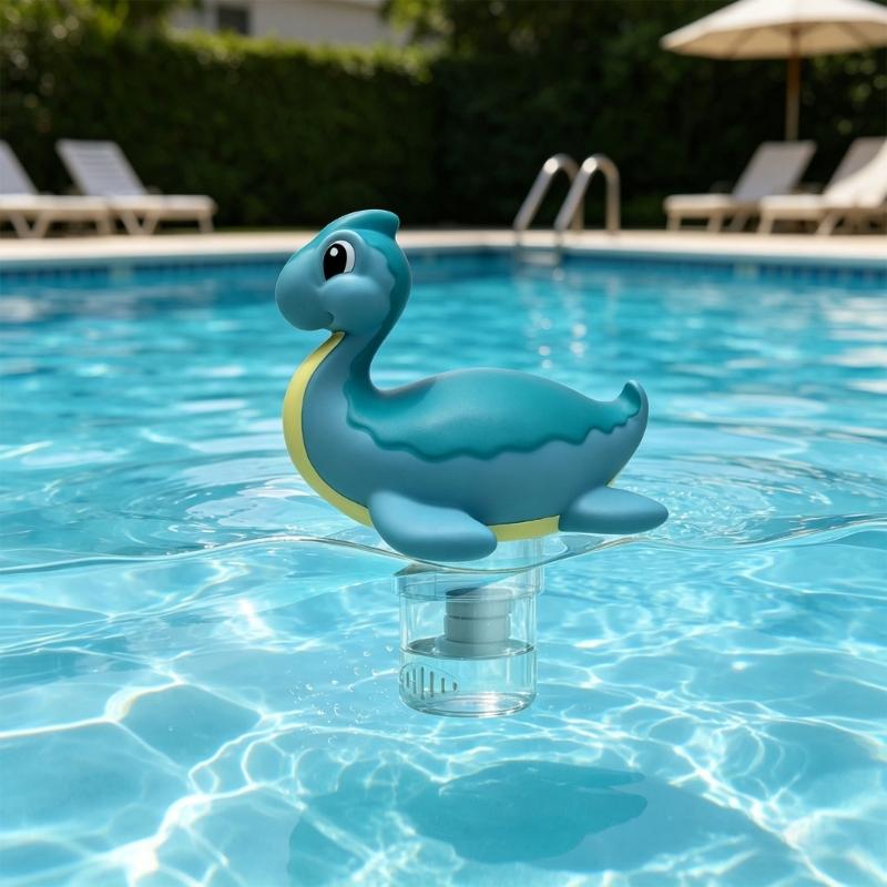 Small Pool Chlorine Dispenser For Mini Chlorine Tablets Holds Up To 4 Tablets marine Creature Duck Style
