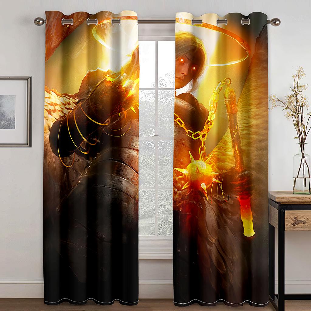Game Cool Boy Luxury Cartoon Animation Window Curtains For Living Room Bedroom Bathroom Kicthen Door Home Decor On Sale 2Pieces