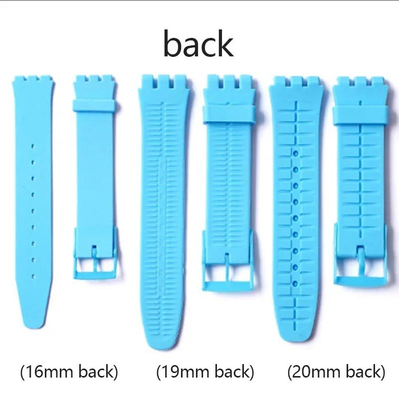 Correa de silicona impermeable para reloj Swatch, pulsera de goma suave para hombre y mujer, correa de repuesto de 16/17/19/20 mm.