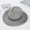 Men Summer Fisherman Hat Hollow Straw Weaving Full Face Sun Protection Wide Brim Western Cowboy Hat with Black Ribbon Decor Foldable Beach Hat