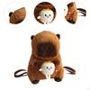 Capybara-Rucksack, Cartoon-Stil, für den Urlaub, Erwachsene und Kinder, leichtes Plüschspielzeug