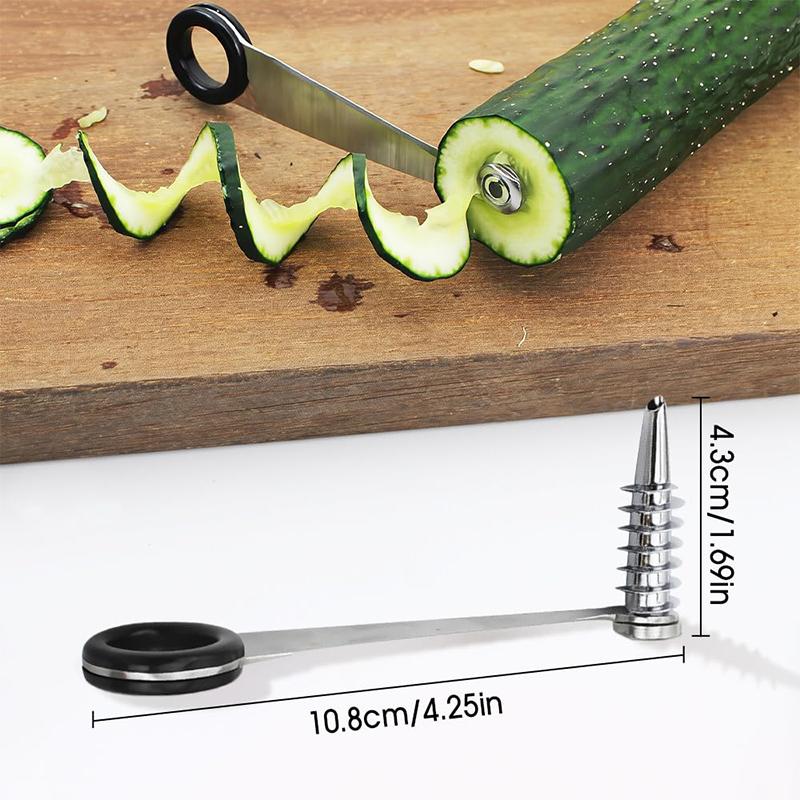 Stainless Steel Spiral Vegetable Fruit Cutting Tool Kitchen Gadget Vegetable Screw Upgraded Stainless Steel Rotary Cutting Tool