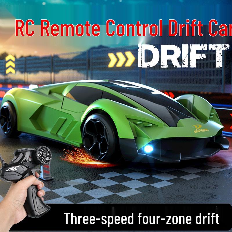 RC Drift Car: High-Speed 4WD Remote Control with Rechargeable Lights, Ideal for Kids.