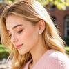 Cherry Blossom Stud Earrings Fashion Simple Design Lightweight Floral Jewelry for Everyday Wear and Casual Occasions