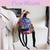 Mini Trendy Northeast Big Flower Fabric Backpack Waterproof Coin Card Case Headphone Bag Personality Small Crossbody Bag Key Bag Red