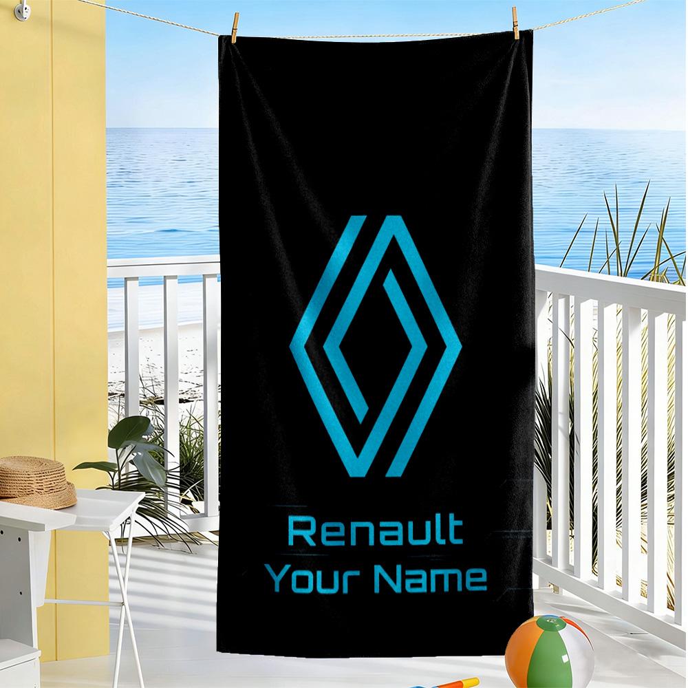Renault Personalized Name Beach Towel Super Soft & Absorbent Ideal for Travel Outdoor Swim Pool Yoga Surf Camping Hiking Gym Gift Holiday