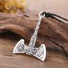 Retro Norse Mythology Viking Rune Symbol Odin Battle Axe Pendant Necklace Men's Slavic Pendant Talisman Jewelry Gift