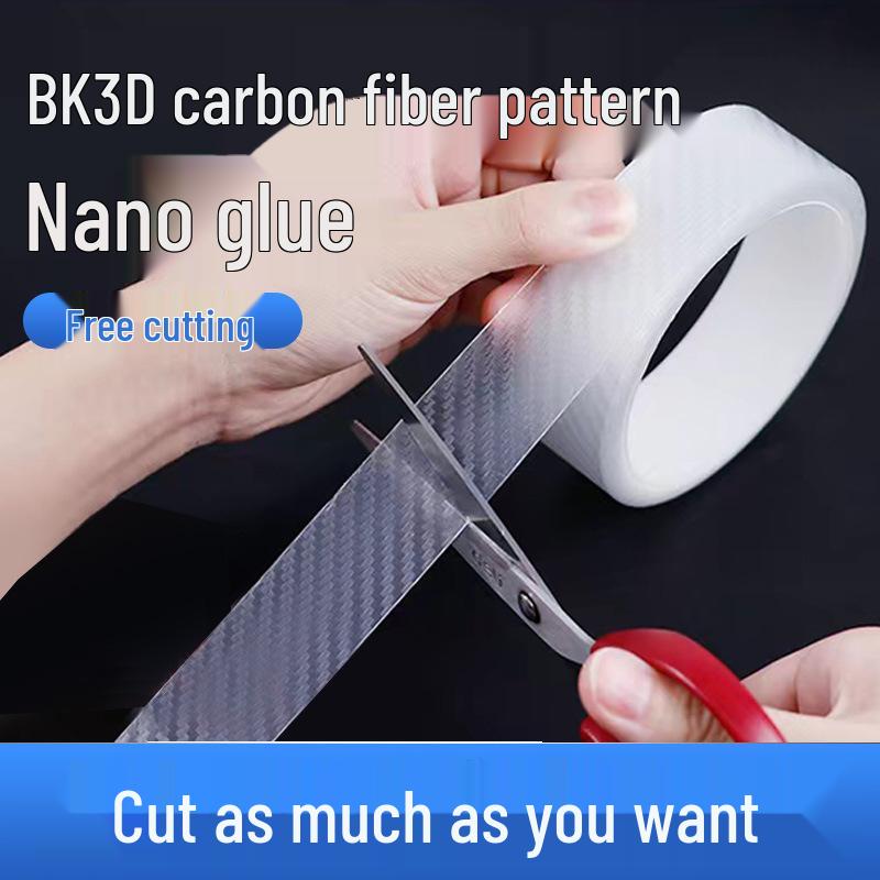 BK3D Transparent Nano Carbon Fiber Car Door Sill Sticker - Universal Anti-Scratch, Anti-Collision Decorative Strip