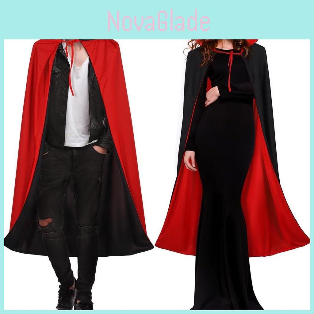 Vampire Costume Cloak With Hood For Halloween Cosplay Adults Dress Up Prop