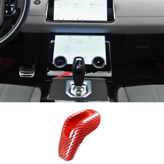 For Range Rover Evoque - Red Carbon Fiber Console Gear Shift Knob Cover