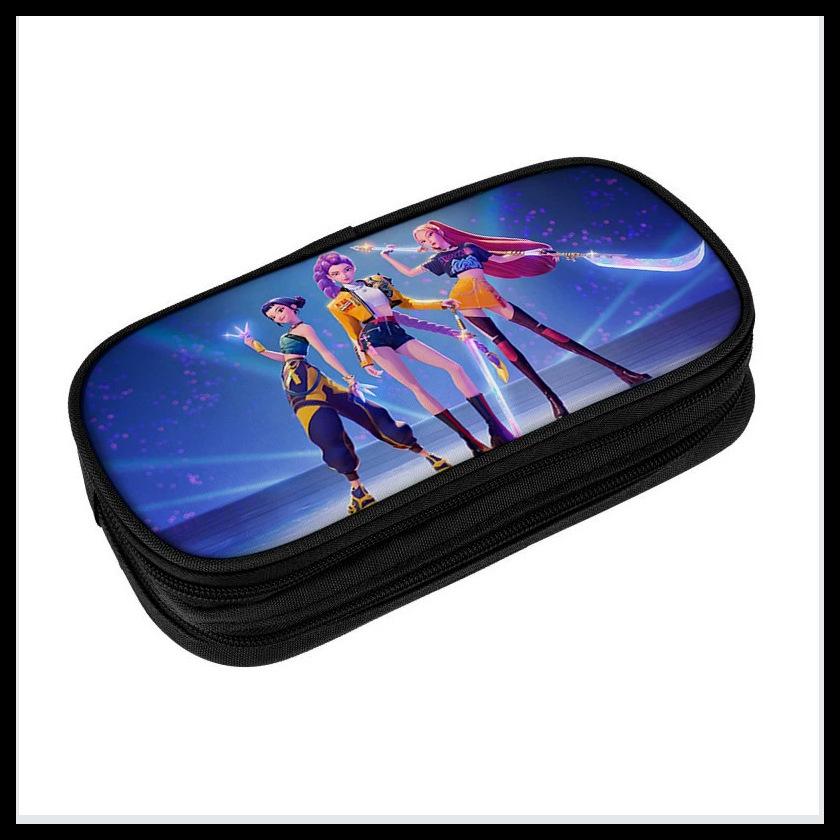 Digital Printing Diy Black Primary And Secondary School Student Stationery Pencil Case Double-Layer Stationery Case Storage Bag Pencil Case