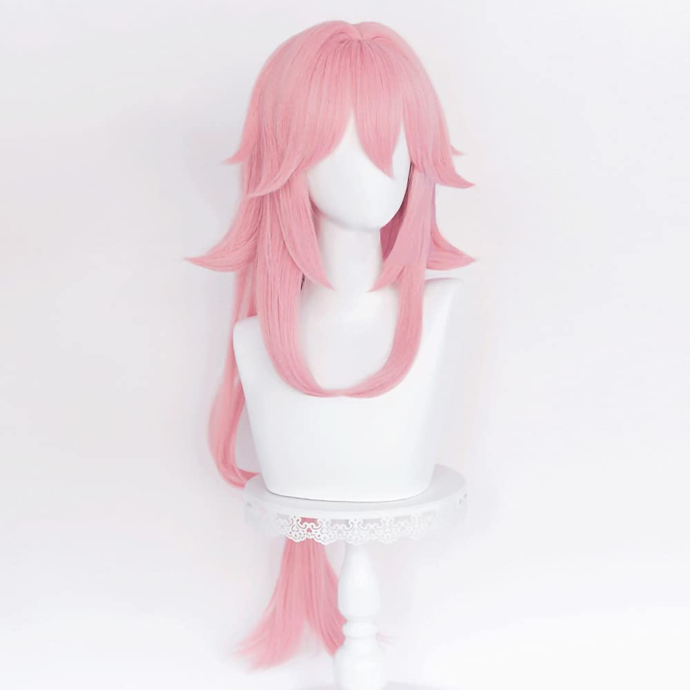 Genshin Impact Yae Miko Cosplay Wig, Anime, Heat Resistant, Costume Accessory, Parties, Events, Costume, Includes Wig Net