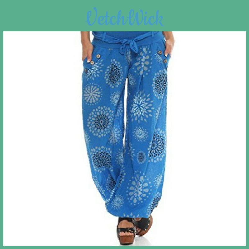 Boho Womens Aladdin Harem Yoga Pants With Elastic Waist And Loose Fit**