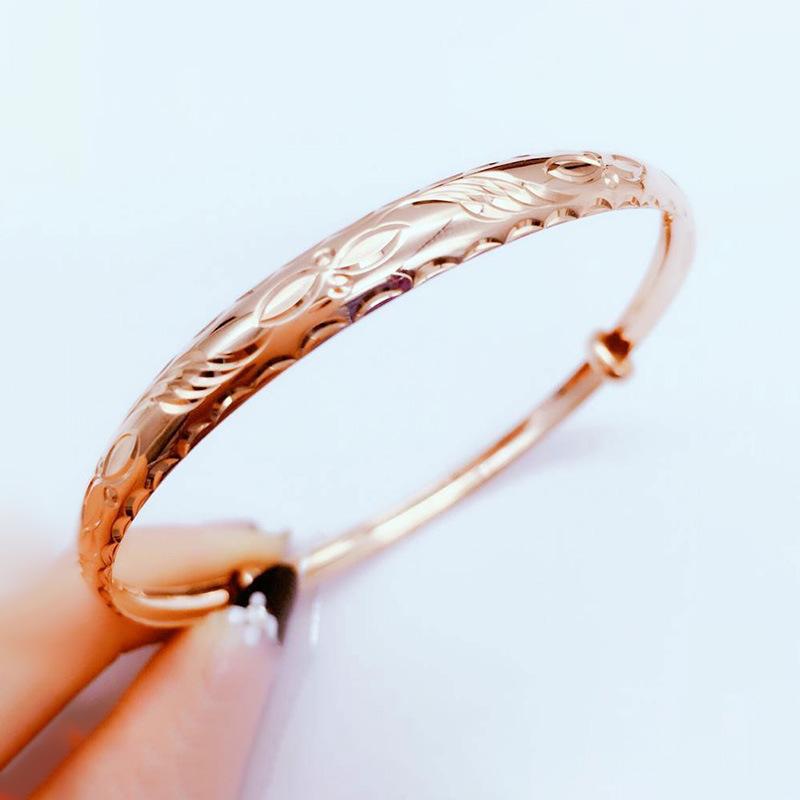 Pure Purple Gold Women'S Pattern Pull Bracelet Fashionable Atmosphere Color Gold Plated Rose Gold Bracelet