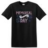 Memorial Day T Shirt Remember Honor Red Blue Floral Design Patriotic Tee