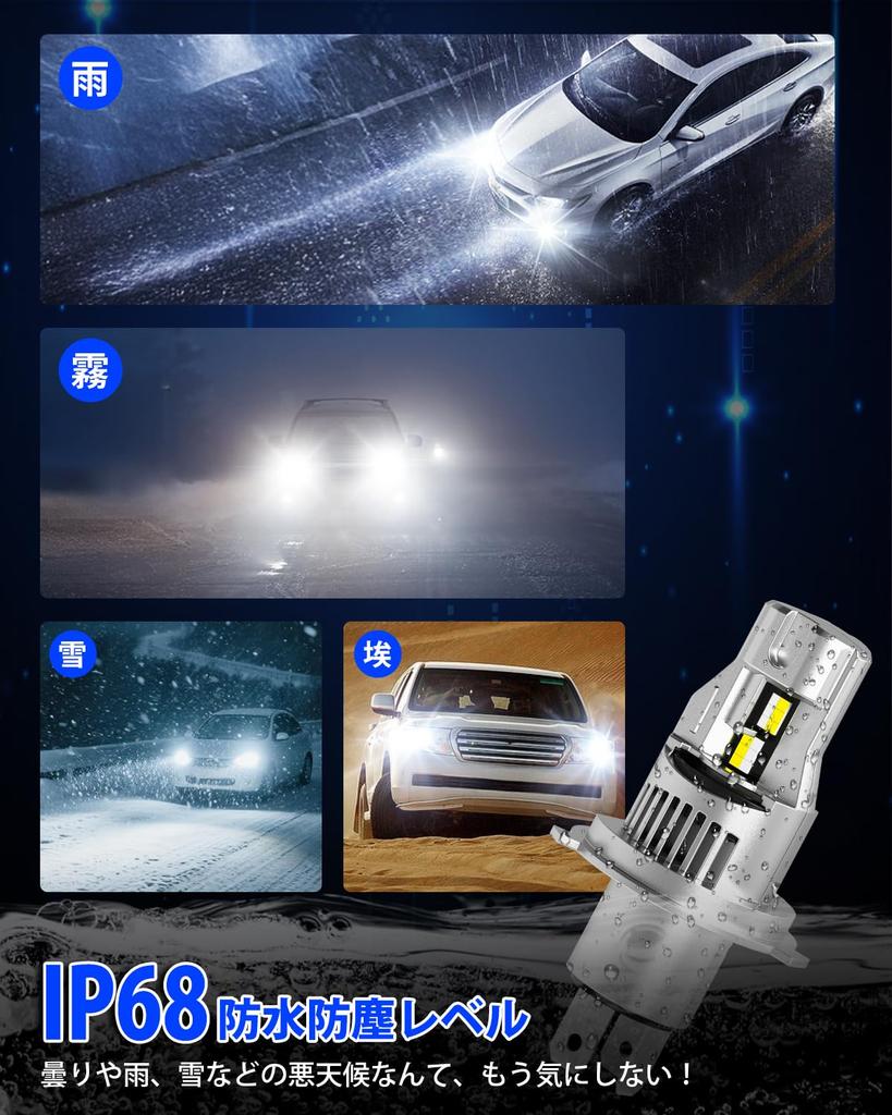 Improved Super Bright H4 H4 LED Super Bright Vehicle Inspection High Brightness 6000K Compatible EV Integrated Instant Quiet Cooling Fan Set of 2