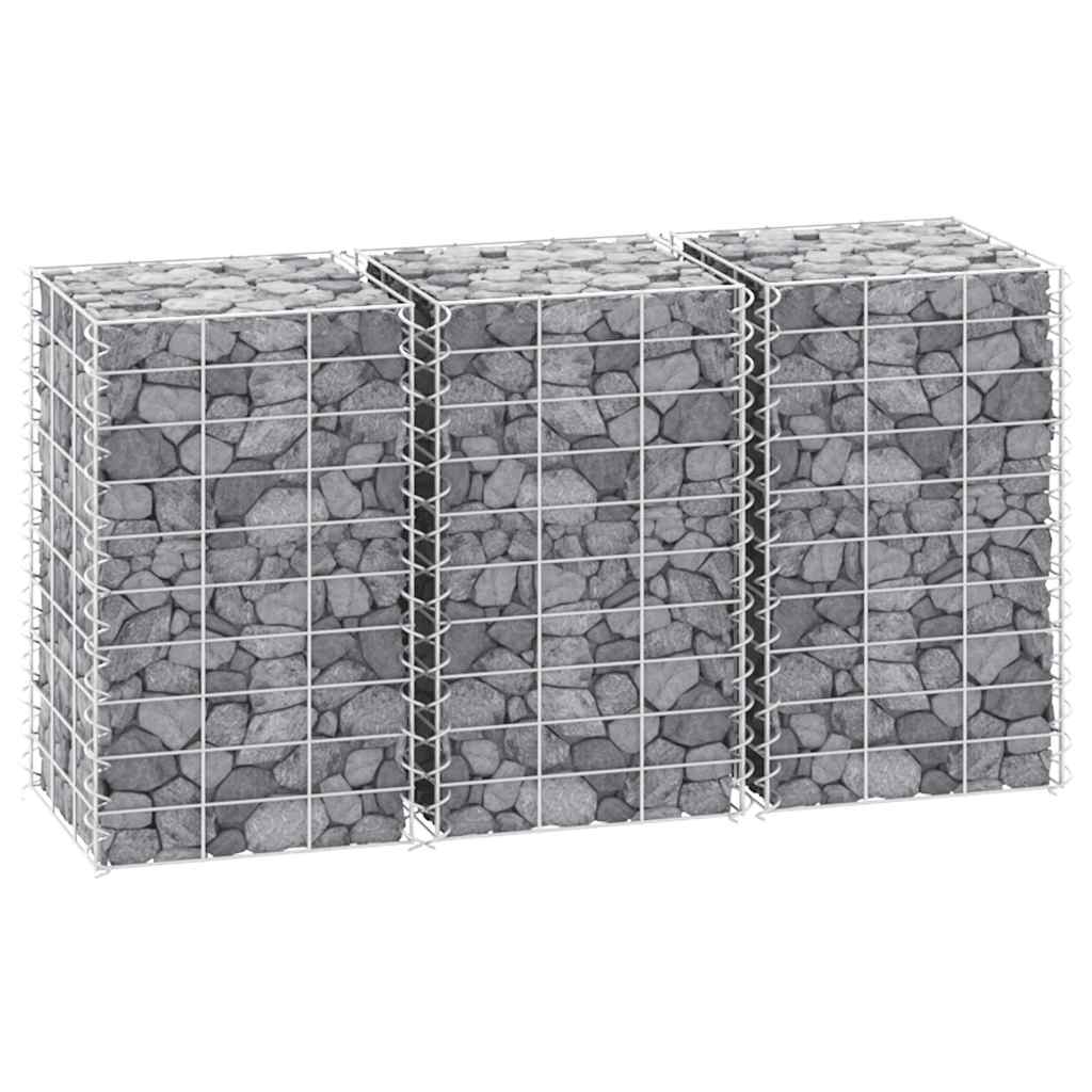 Gabion Raised Beds 3 Pcs 30 X 30 X 50 Cm Iron