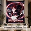 Custom Text Printed Tapestry Chainsaw Man Pattern Large Wall Hanging Indoor Room Decor
