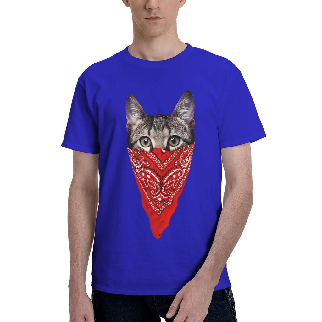 Gangster Cat unisex T Shirts Meowdy Cowboy Cat Creative Tee Shirt Short Sleeve O Neck 100% Cotton Gift Idea Tops T-Shirt