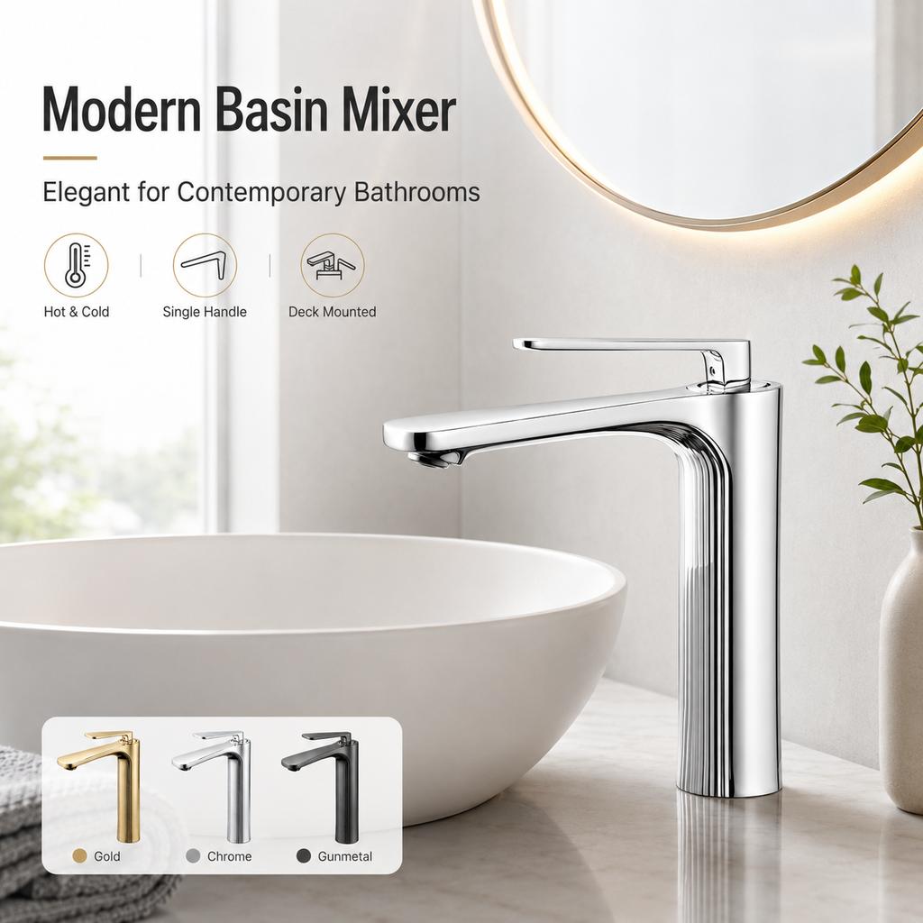 Modern Zinc Alloy Basin Faucet Hot Cold Single Handle Bathroom Sink Mixer Tap Chrome Gold Gunmetal Factory ODM