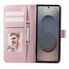 For Samsung Galaxy Z Fold7 5G Case 3D Rhombus Grid Imprinted Wallet Leather Phone Cover with Lanyard