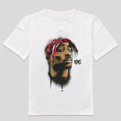 American Retro TUPAC SHAKUR 2PAC Rap Music Hip Hop Blues Retro T-shirt Summer New Men and Women Streetwear