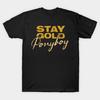 Men Black Print T-shirt Stay Gold Ponyboy No-Cut Transfer Paper Print Cotton Tshirt