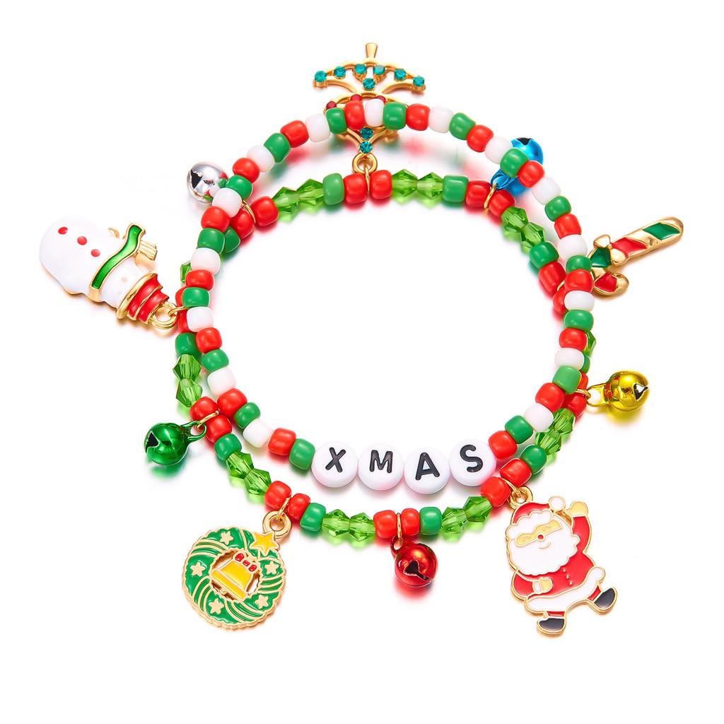 Christmas Bracelet Set With Soft Clay Beads And Holiday Charms For Women Gift Giving