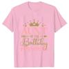 Birthday Princess Bundle Dad Mom of The Girls Birthday Party Tshirt O Neck Tops Short Sleeve White Pink Aesthetic Clothes