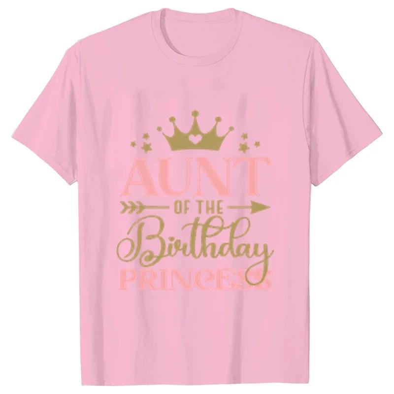 Birthday Princess Bundle Dad Mom of The Girls Birthday Party Tshirt O Neck Tops Short Sleeve White Pink Aesthetic Clothes