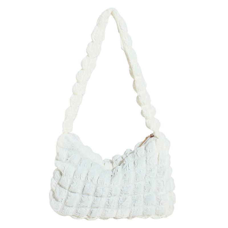 Stylish Winter Bubble Diamond Grid Underarm Bag Female 2023 Trendy Street Style Shoulder Bag In Various Colors бежевый