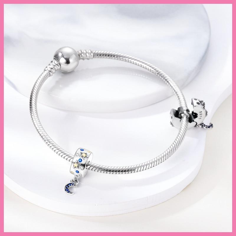 925 Sterling Silver Heart Charms Bracelet Jewelry Diy Making