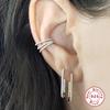 100% Real 925 Sterling Silver U-shaped Zircon Trend Stud Earrings For Women Piercing Earring Earings Jewelry Pendientes