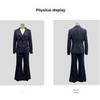 Autumn Hot Sale Temperamental Commute Slim Fit Color Block Long Sleeve Suit Pants Set Women's Clothing